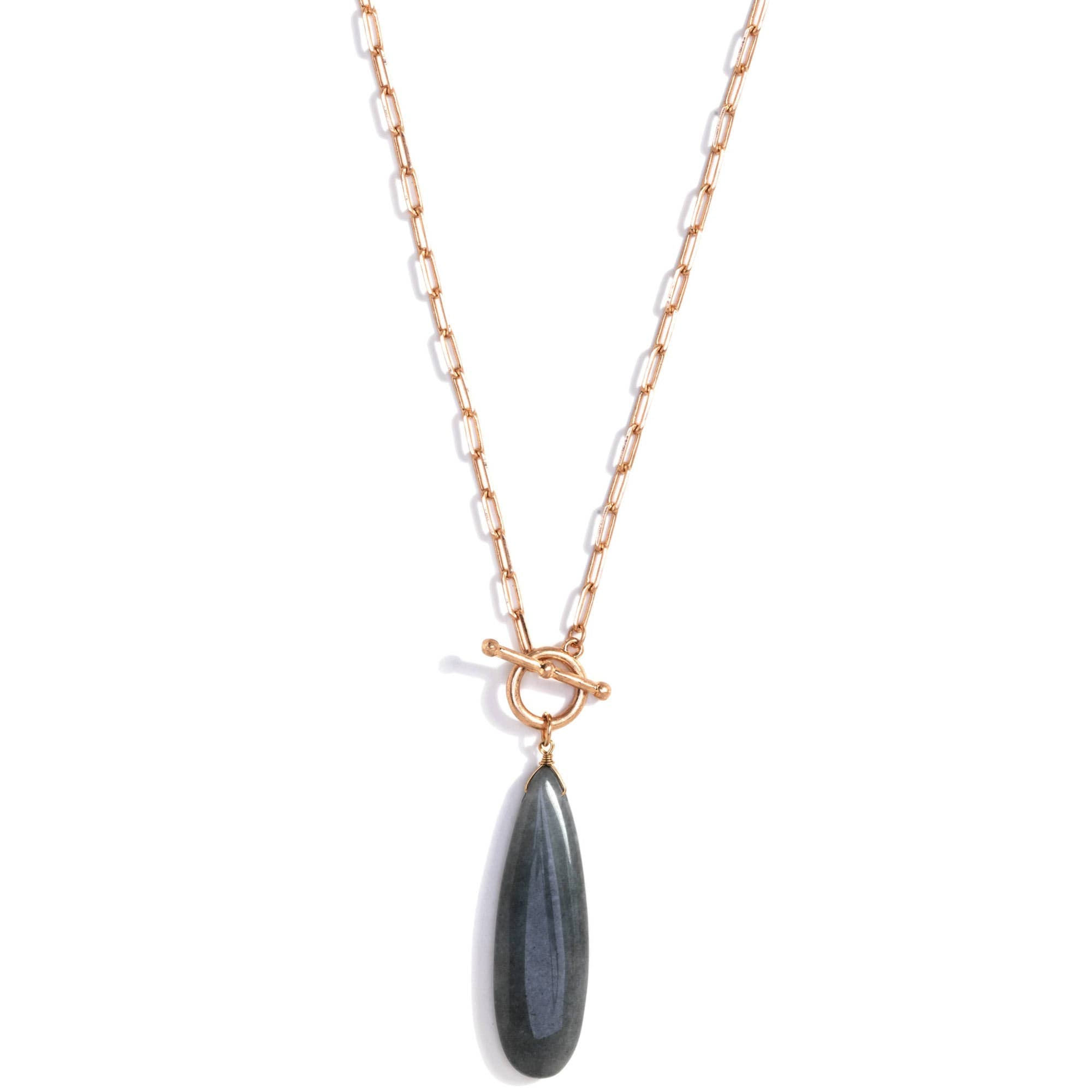 Splendid Iris - Long Jade Toggle Necklace, SALE