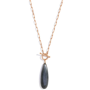 Splendid Iris - Long Jade Toggle Necklace, SALE