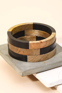 Anarchy Street - Two Tone Block Bangle Bracelet Set