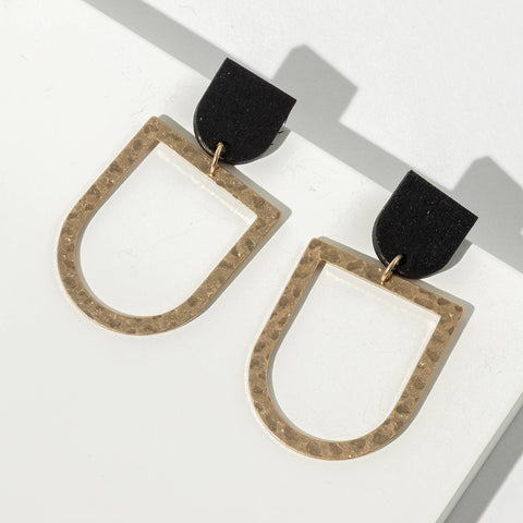 Avenue Zoe - Hammered Metal Dangling Earrings