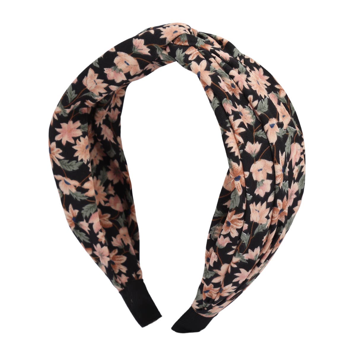 MYS Wholesale Inc - HDH3252 - KNOTTED FLORAL FABRIC COATED HEADBAND