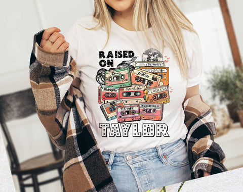 Raised On Taylor - Pop Music T-Shirt: MD / White