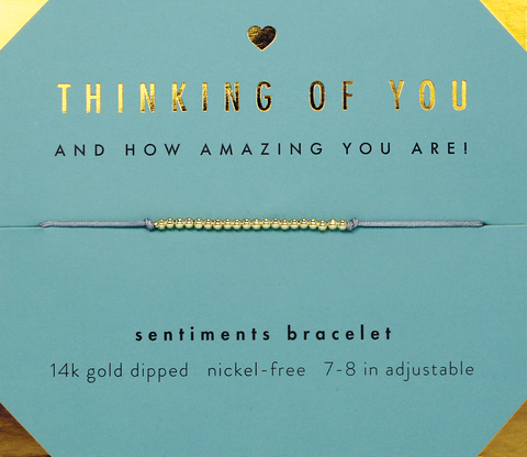 Lucky Feather - Sentiments Bracelet - GOLD - Thinking of You