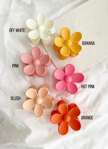 LoveLina - Flower 3" Hair Clips, Matte Hair Claw (AVA)