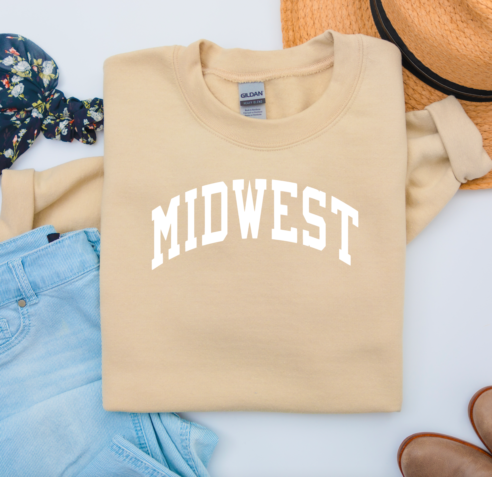 M.B. Paper Design - MIDWEST Crew Neck Sweatshirt