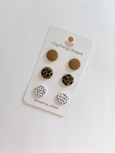 Stud Pack, Polymer Clay Studs, Neutral Stud Pack