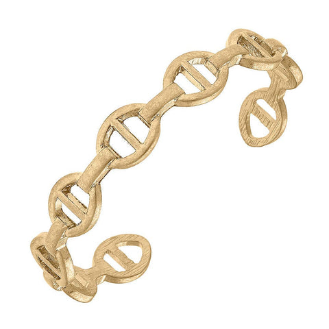 CANVAS Style - Giana Mariner Chain Link Bangle in Worn Gold