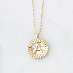 The Lucky Collective - Round Initial Coin Necklace