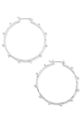 Anarchy Street - Thin Ball Bead Pin Catch Hoop Earrings