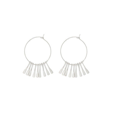 Splendid Iris - Delicate Hoops w/Accent, Silver, SALE