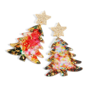 Whispers - Star with Christmas Tree Earrings