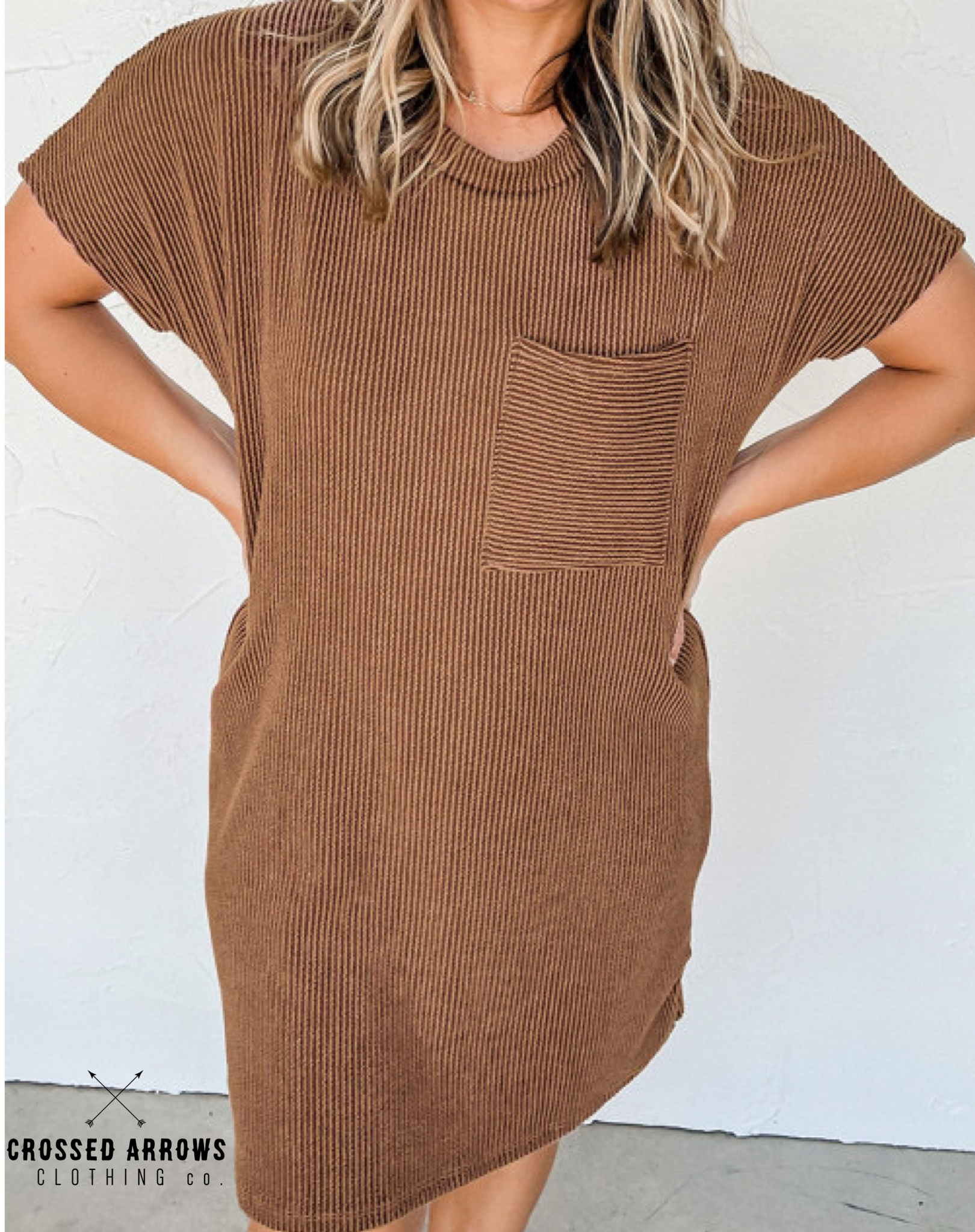 Crossed Arrows Clothing Wholesale co. - Ribbed t-shirt dress