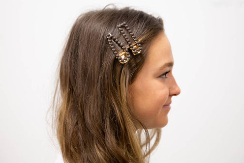 Stella Hair Barrette Collection - Espresso Beaded