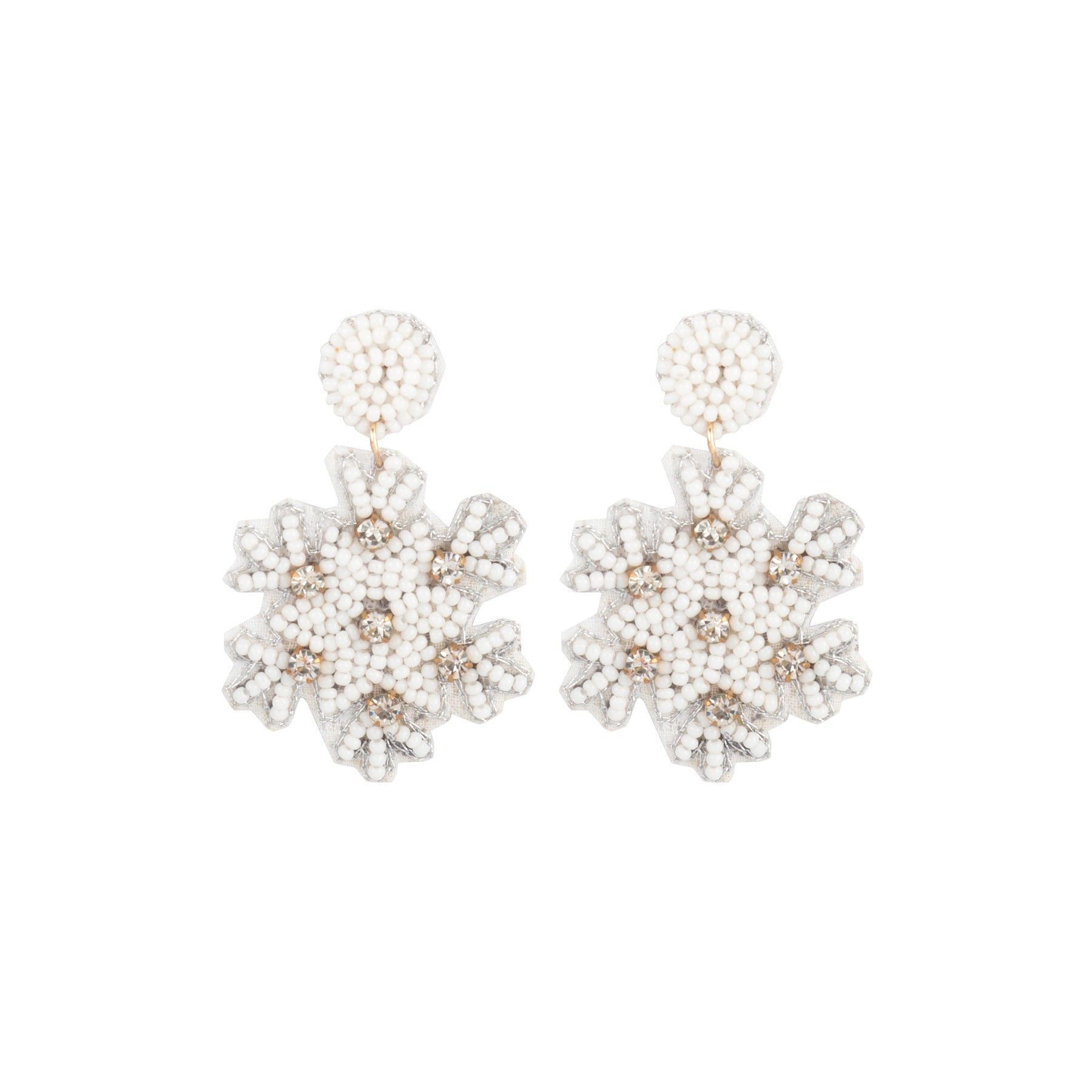 MYS Wholesale Inc - CHRISTMAS SNOWFLAKE SEED BEAD DROP EARRINGS